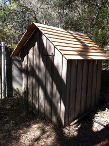 Replace pump shed roof. 